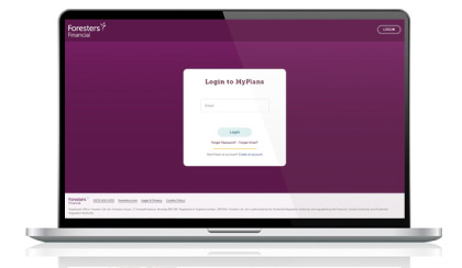 Foresters Financial Login to MyPlans laptop