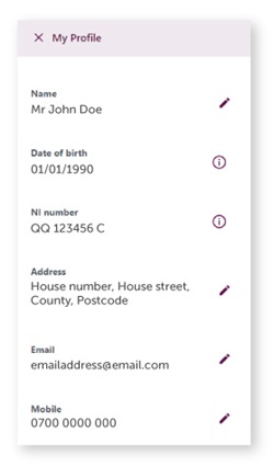 Example of updating your details in MyPlans