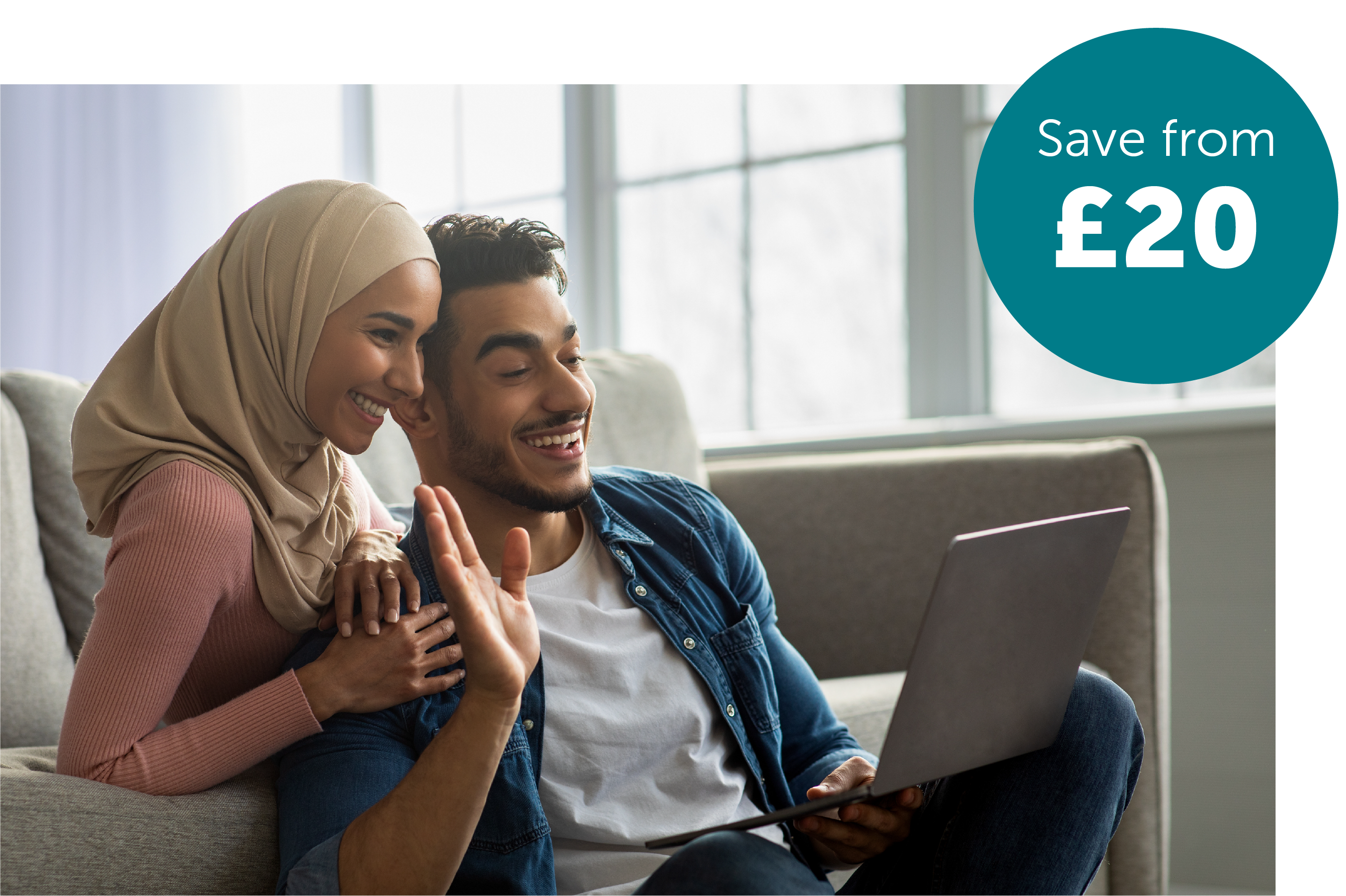 happy couple, start saving from £20