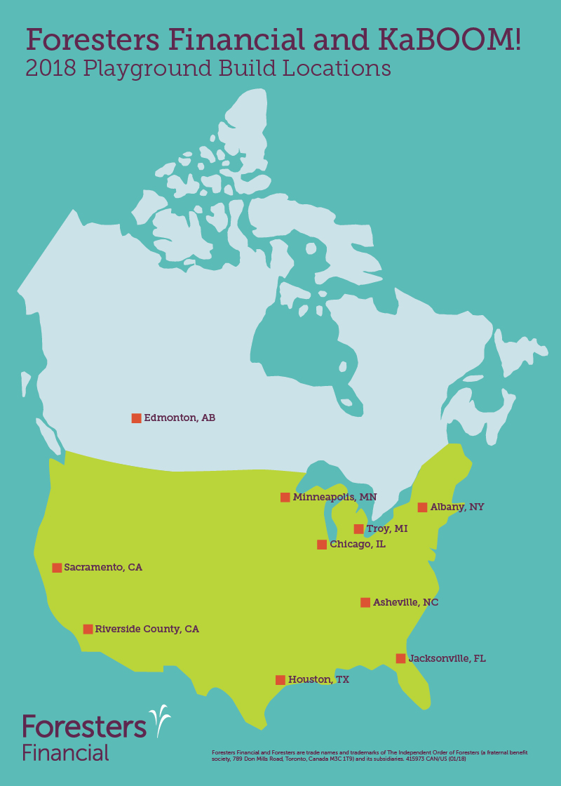 2018 Playground Build Locations