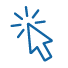 Navy arrow click icon