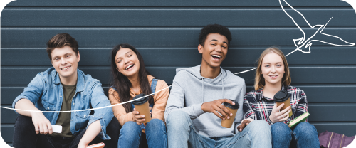 Group of young adults that have a Foresters CTF with a kite illustration